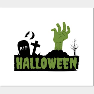 ZOMBIE HAND HALLOWEEN Posters and Art